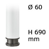 Tischfuß Rondella, Stahl - zylindrisch - weiß - ø 60 mm - H 690 mm weiß - 690 mm - ø 60 mm