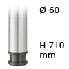 Tischfuß Rondella, Stahl - zylindrisch - weißaluminium - ø 60 mm - H 710 mm weißaluminium RAL 9006 - 710 mm - ø 60 mm