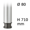 Tischfuß Rondella, Stahl - zylindrisch - weißaluminium - ø 80 mm - H 710 mm weißaluminium RAL 9006 - 710 mm - ø 80 mm