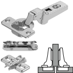 Blum Scharnier 71M2650 mit Montageplatte, 100 Grad Mittelanschlag 