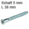 Senkkopf Schrauben, für Bohrloch-Durchmesser 4 mm Länge 38 mm