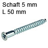 Senkkopf Schrauben, für Bohrloch-Durchmesser 4 mm Länge 50 mm