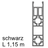 CADRO Schubkastenprofil für Hettich-Auszüge Alu-Profil 18x72x1150 mm, schwarz matt