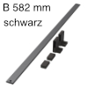 Schuhreling CONERO 1xAluprofil 2xAufnahme, B 582 mm - schwarz