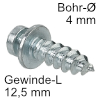 Verbindungsschraube mit Spitze für 1-seitigen Anschlag, Gew.L 12,5 mm Modular Schulterschraube spitz, Bohr-Ø 4 mm - L 12,5 mm