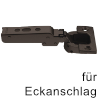 Spezialscharnier für breite Holztüren, Eckanschlag schw. Topfscharn. Eck 95° - TB bis 900 mm schwarz