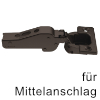 Spezialscharnier für breite Holztüren, Mittelanschlag schw. Topfscharn. Mittel 95° - TB bis 900 mm schwarz