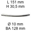 Segmentbogengriff i-163 Länge 151 mm H 30,5 / L 151 / BA 128 / Ø 10 mm