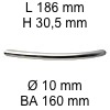 Segmentbogengriff i-163 Länge 186 mm H 30,5 / L 186 / BA 160 / Ø 10 mm