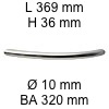 Segmentbogengriff i-163 Länge 396 mm H 36 / L 369 / BA 320 / Ø 10 mm