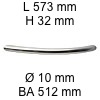 Segmentbogengriff i-163 Länge 573 mm H 32 / L 573 / BA 512 / Ø 10 mm