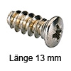 Panheadschraube Ø 7.5 mm - L13 mm Kreuzschlitz 13/6,3 mm