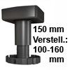 Sockelverstellfuß Set Korrekt 150, schwarz Ø 80 mm Sockelf. Gleiter Kst. schw. H 100-160 mm / 80