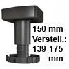 Sockelverstellfuß Set Korrekt 150, schwarz Ø 80 mm Sockelf. Gleiter Kst. schw. H 139-175 mm / 80