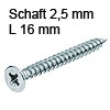 Senkkopfschraube Vollgewinde verzinkt Ø 2,5 mm L 16 mm Hospa-Schraube Seko verzinkt 5 / 2,5 x 16 mm