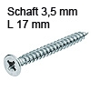 Senkkopfschraube Vollgewinde verzinkt Ø 3,5 mm L 17 mm Hospa-Schraube Seko verzinkt 3.5 x 17 mm