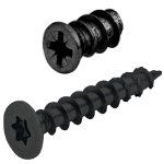 Senkkopfschraube schwarz, PZ/IS mit Vollgewinde 