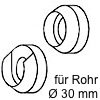 Edelstahl-Stangenhalter Paar, für Rohr Ø 30 mm Wandhalter-Paar Steck/Legen, Hülse Ø 30 Rohr