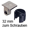 Tab 18 Verbinder ohne Verriegelung, ab 32 mm Dicke zum Schrauben Tablarverbinder Tab 18 Schraub. vernickelt ab 32 mm