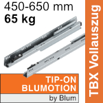 576 Tandembox Vollauszug gedämpft, Tip-On Erweiterung möglich, 65 kg