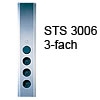 3-fach Schalter- / Steckdosenelement STS 3006 Edelstahl Thebo Type STS 3006 edelst. 3er