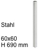 Tischsäule, Stahl alufarben - 60x60 mm - H 690 mm Tischsäule, Stahl alufarben - 60x60 mm - H 690 mm