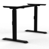 Manuell höhenverstellbares Tischgestell bis 80 kg belastbar, für 100x220 cm max. Plattengröße - RAL 9017 Stehgestell, man. höhenverst. 670-900 mm - schwarz