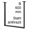 Tischkufe Profil 60 x 20 mm, Stahl anthrazit Tischkufe B 600 x H 720 mm, St. anthr.