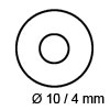 Unterlegscheibe Ø 10 mm transparent selbsthaftend Unterlagsscheibe Kst. transp. Ø 10 / 4 mm