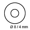 Unterlegscheibe Ø 8 mm transparent selbsthaftend Unterlagsscheibe Kst. transp. Ø 8 / 4 mm