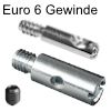 VC Korpusverbinder Set D03986, D03989, D03994 VC Gehäuse Ø12 + Stahldübel Euro 6 + Gewindestift schwarz