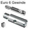 VC Korpusverbinder Set D03986, D03989, D03987 VC Gehäuse Ø12 + Stahldübel Euro 6 + Gewindestift verzinkt