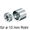 Rohr bzw. Stange Ø 10 mm Wandlager - Adapter Ø 10 mm - Hülse Ø 18 x L 15 mm