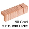 Schichtholz-Winkelfeder 90 Grad für 19 mm Dicke Winkelfeder 90 Grad 5 x 14 x 50 mm