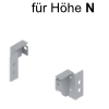 Z30N000S Rückwandhalter-Set N hellgrau RW-Halter Holz - H 53 mm R906