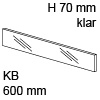 ZE7V482G niedriges Glaselement klar KB 600 mm LBX pure/free Klarglas H 70 / L 482 mm