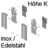 ZI7.0KI0 Vorderstück-Set für Innenauszug K, Edelstahl Legrabox Frontbef. Innenschub Höhe K