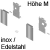 ZI7.0MI0 Vorderstück-Set für Innenauszug M, Edelstahl Fronthalter (li/re) LBX Innenschub M, inox
