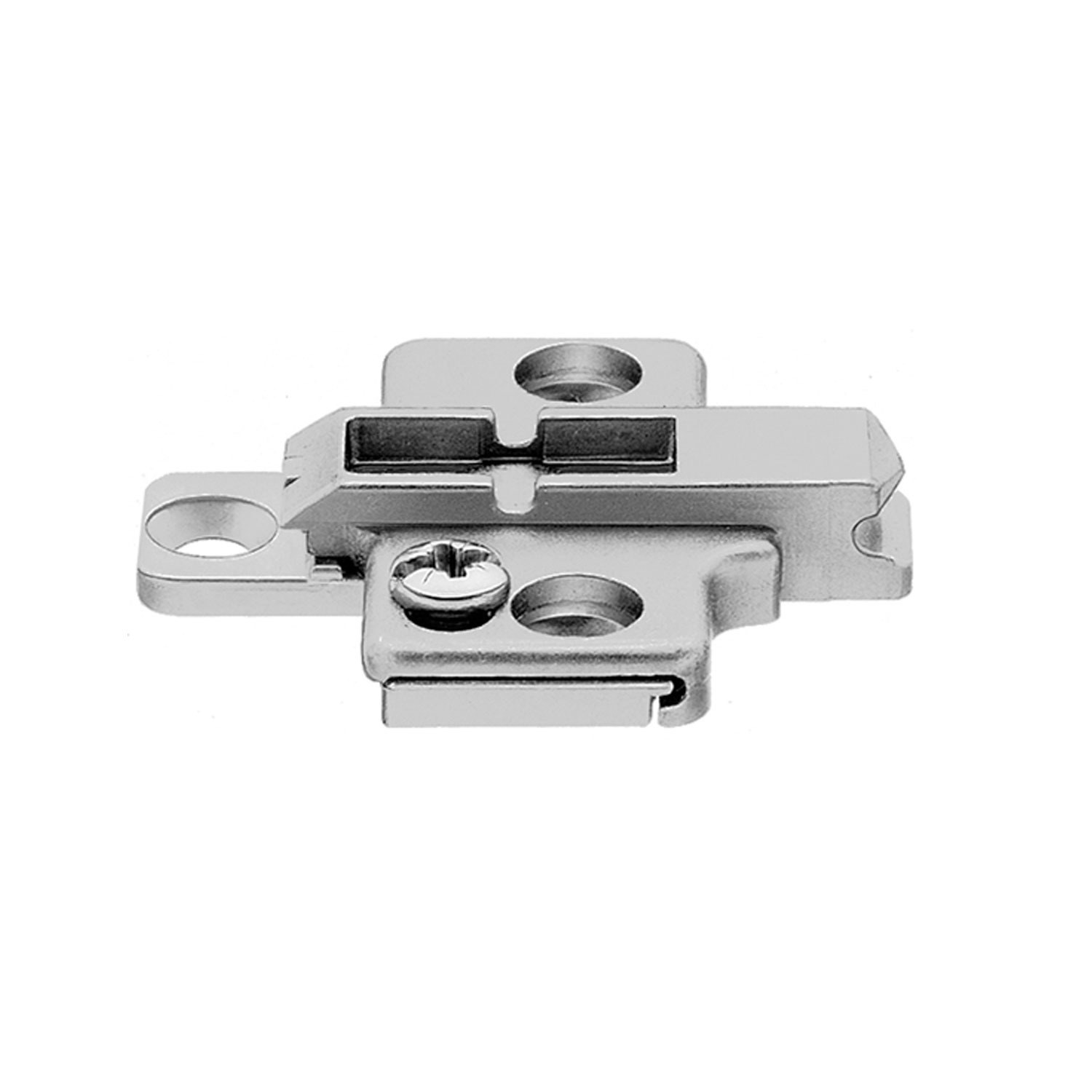 CLIP Montageplatte, gerade, 0 mm, Zink, Schrauben, HV: Exzenter