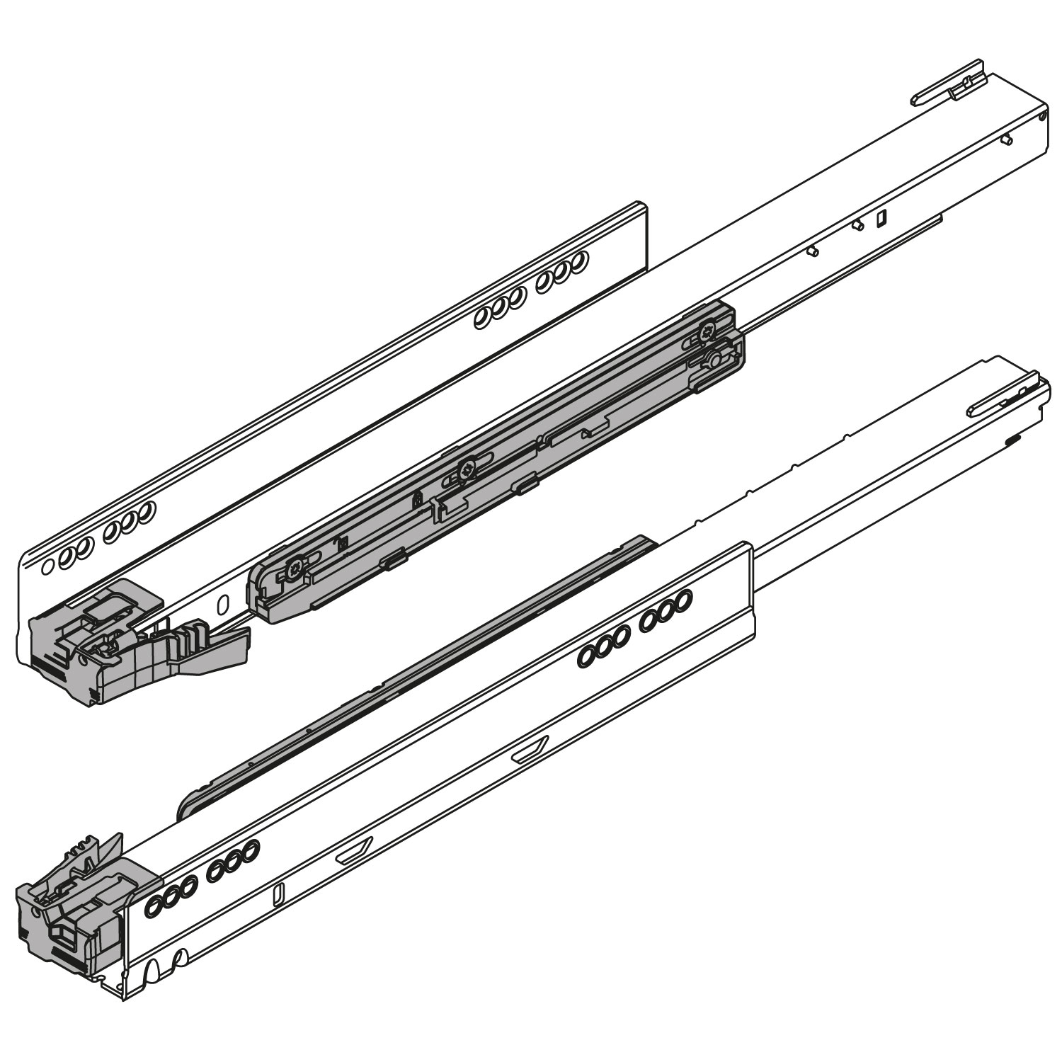 Blum Legrabox Korpusschiene mit Blumotion, 70 kg