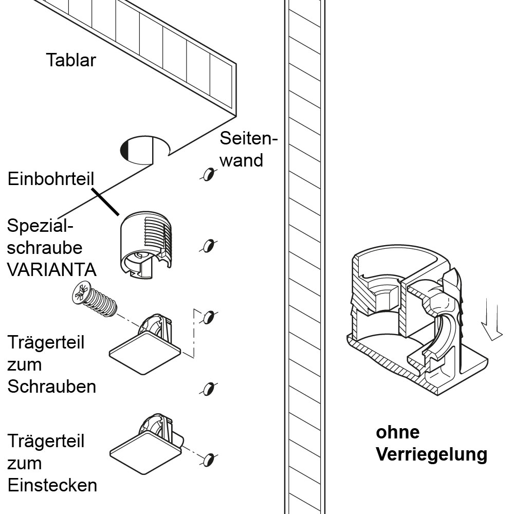 Tablarverbinder Tab 18 ohne Verriegelung | LignoShop
